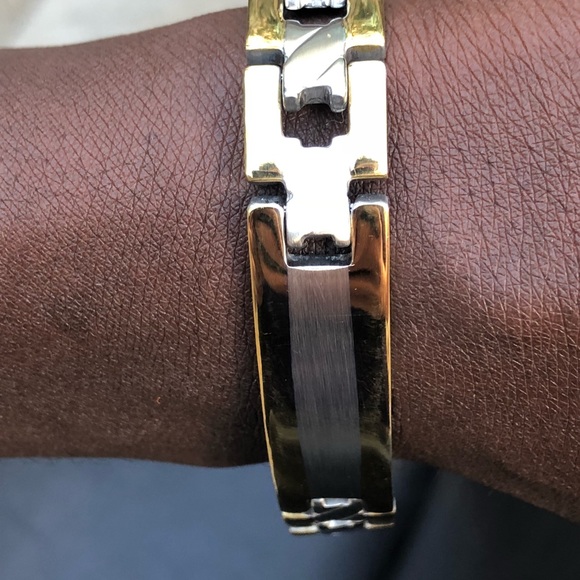 NW Yellow Gold over Stainless Steel Bracelet 8.5”L - Picture 4 of 5